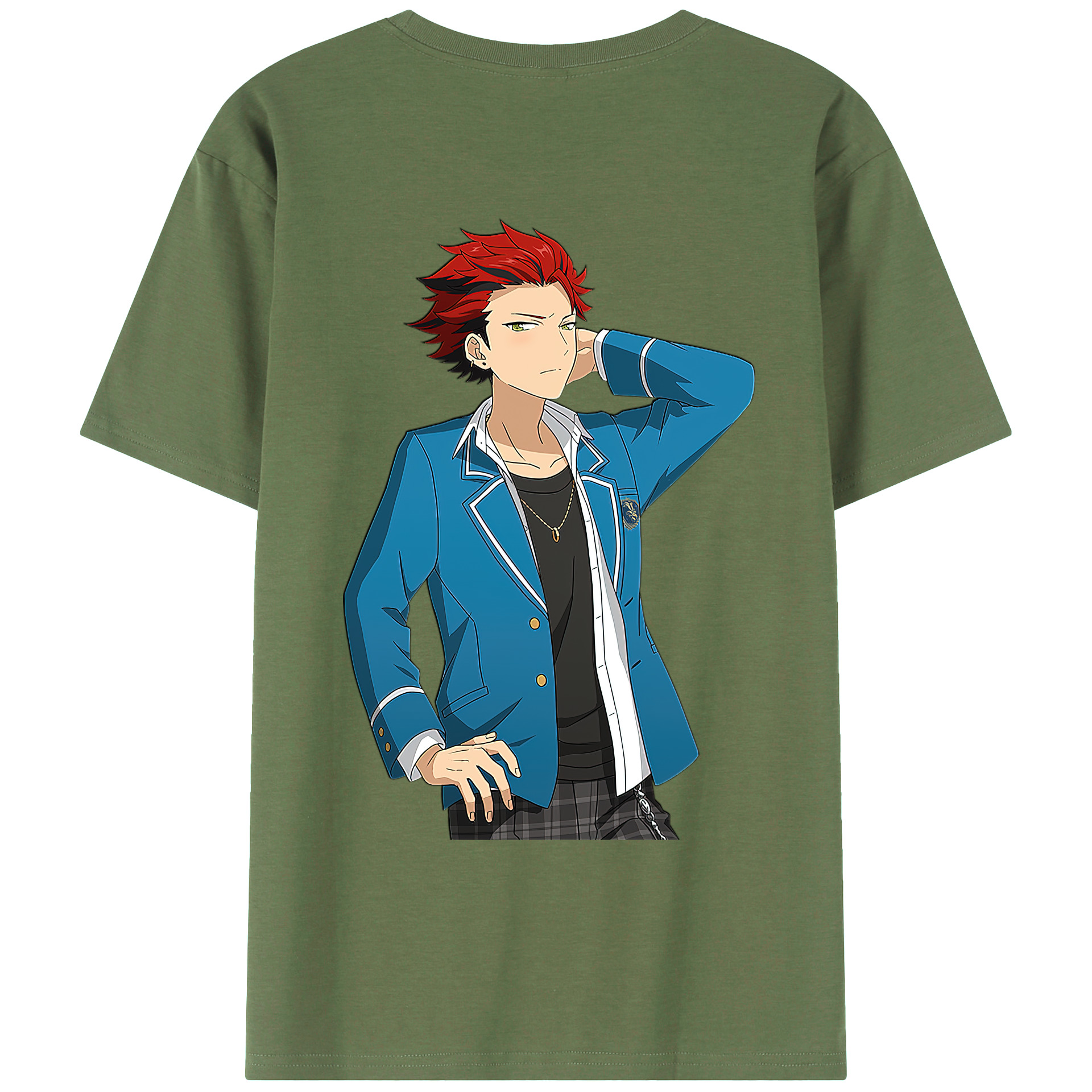 （画像用） あんさんぶるスターズ! Ensemble Stars 綿100％ メンズ半袖Tシャツ（バックプリント） 通気性